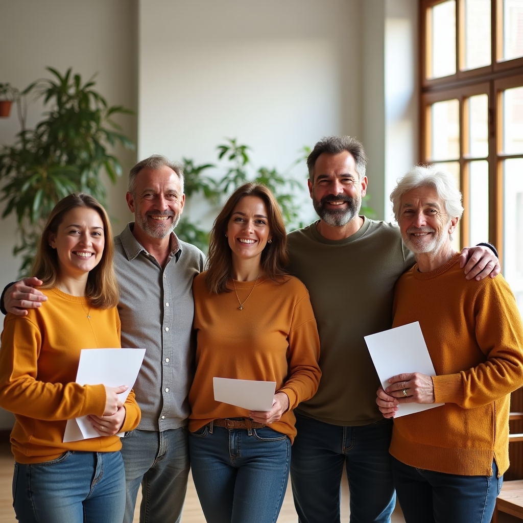 Credentaro association volunteers gathered in their Seville community centre